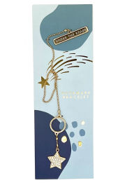 Title: Bracelet Bookmark with Star Charm Under the Stars