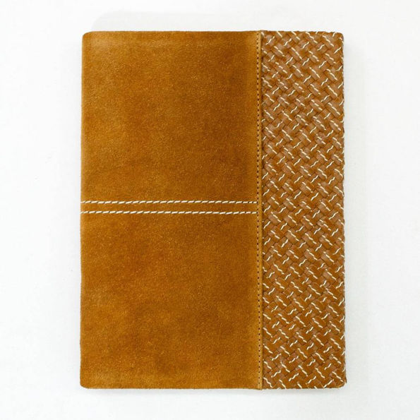 Brown Suede Journal with Weave Design