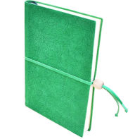 Title: Mini Leaves Italian Leather Journal 6x8 Green Leather