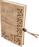 Alternative view 1 of Bronze Embossed Liberty Leaves Italian Leather Journal 6X8 with Bead closure