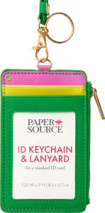 Colorblock Card Holder and Lanyard