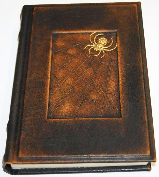 Brown Aged Leather 6x8 Block style Journal with Brass Spider ornament