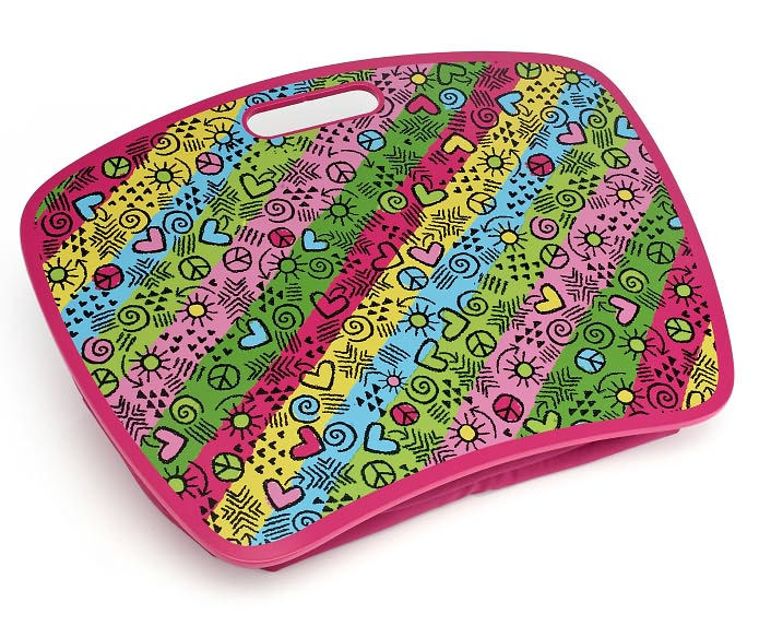 Graffiti Neon Stripe Pink Lap Desk with Zip Pocket 9780594448198