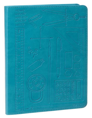 Why, What, Where Embossed Teal Journal 6