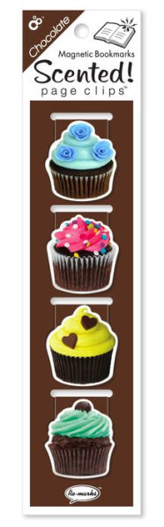 Scented Chocolate Cupcakes Magnetic Page Clips Set of 4