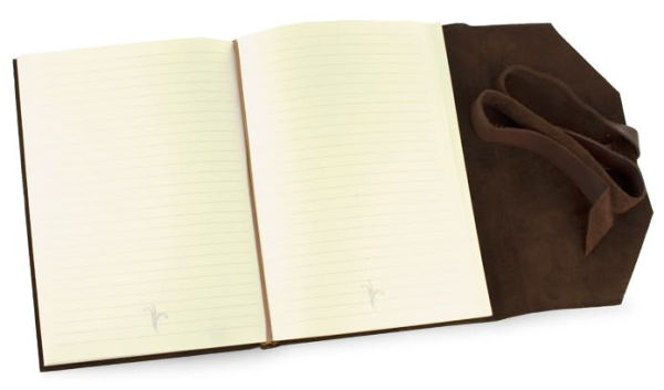 Wrap Soft Brown Italian Leather Journal with Lace Up Tie- Lined- 9''x7''