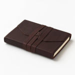 Alternative view 3 of Wrap Soft Brown Italian Leather Journal with Lace Up Tie- Lined- 9''x7''