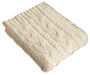 Ecru Chunky Cable Multi Knit 100% Cotton Throw 50