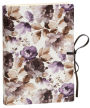 Bouquets of Peony on White Italian Leather Journal with Purple Tie (6'' x 8'')