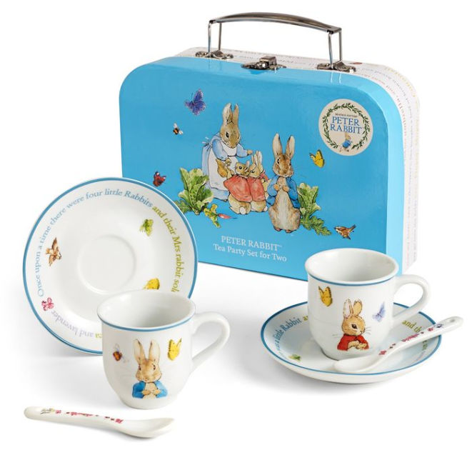 Peter Rabbit Porcelain Tea Set in Box with Handle by Beatrix Potter