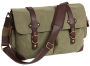 Douglas Olive Canvas Messenger Bag with Faux Leather Trim (16