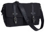 Douglas Black Canvas Messenger Bag with Faux Leather Trim(16