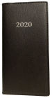 2020 Weekly Pocket Black with Silver Detail Bonded Leather Engagement Calendar with Pen