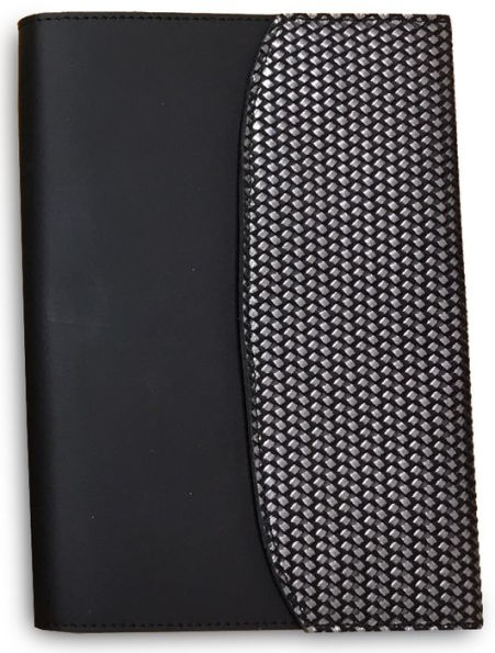 Black Leather Chain Flap Clutch Journal (6