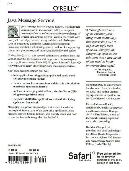 Java Message Service: Creating Distributed Enterprise Applications