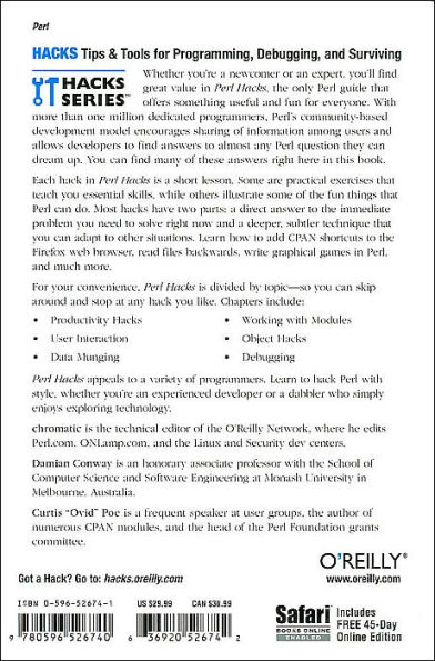 Perl Hacks: Tips & Tools for Programming, Debugging, and Surviving