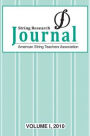 String Research Journal 2010, Vol 1: American String Teachers Association
