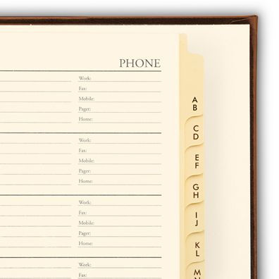 British Tan Bonded Leather Address Book 9