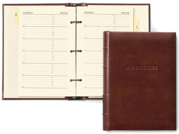 British Tan Bonded Leather Address Book 9