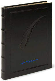 Black Embossed Quill Leather Journal (9