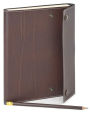 Chocolate Brown Italian Leather Snap Journal with Pencil