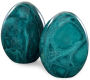 Malachite Green Italian Alabaster Egg Bookends Set of 2