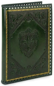 Embossed Fleur De Lis Green Italian Leather Journal (9