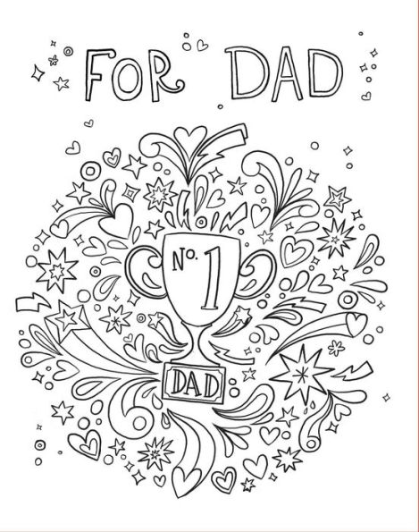 For Dad: Coloring Book: Color-Your-Own Art & Activity Book