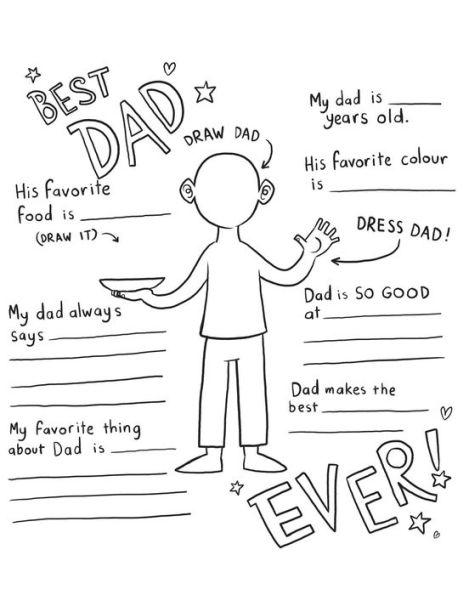 For Dad: Coloring Book: Color-Your-Own Art & Activity Book