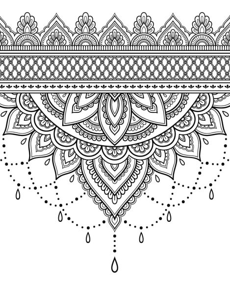 Henna: Coloring Book: Color-Your-Own Gallery Wall Art