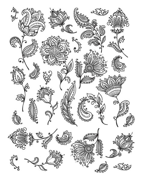 Henna: Coloring Book: Color-Your-Own Gallery Wall Art
