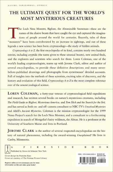 Cryptozoology A To Z: The Encyclopedia Of Loch Monsters Sasquatch Chupacabras And Other Authentic M
