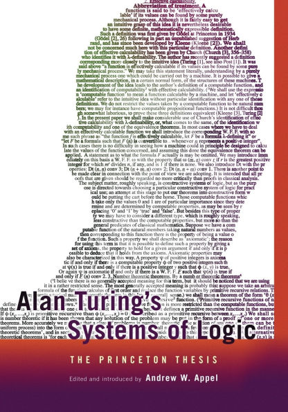 Alan Turing's Systems of Logic: The Princeton Thesis
