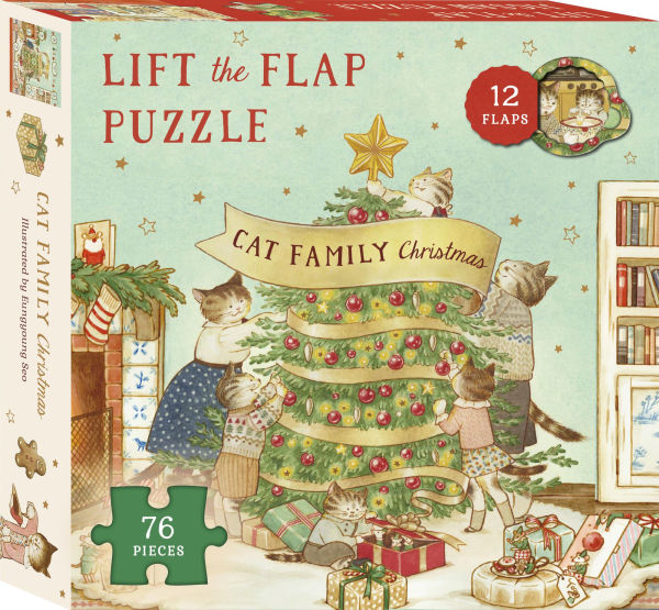 Cat Family Christmas Lift-the-Flap Puzzle: Count down to Christmas: 12 flaps: 76 pieces
