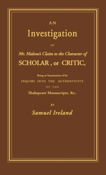 Investigation into Mr. Malone's Claim to Charter of Scholar: Volume 24 / Edition 1