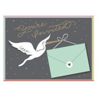 Title: Cheree Berry Stork Stops Here Baby Shower Invite Notecards, Author: Galison
