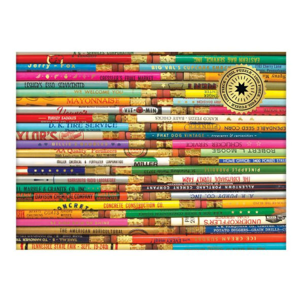 Phat Dog Vintage Pencils 1000 Piece Foil Stamped Puzzle