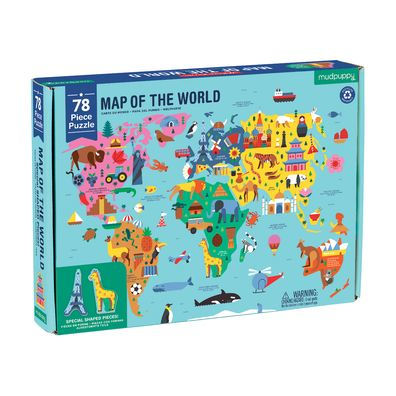 Map of the World 78 Shaped Piece Puzzle
