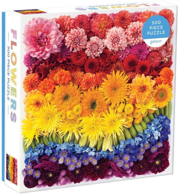 Rainbow Summer Flowers 500 Piece Jigsaw Puzzle by Galison Books