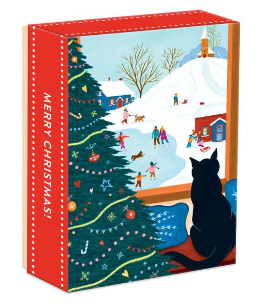 Cozy Cat Holiday 4x6in Holiday Notecards by Galison Barnes & Noble®