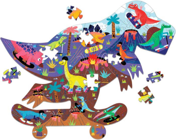 Jurassic Skatepark 75 Piece Shaped Scene Puzzle