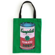 Title: Warhol Soup Can Canvas Tote Bag - Green, Author: Galison