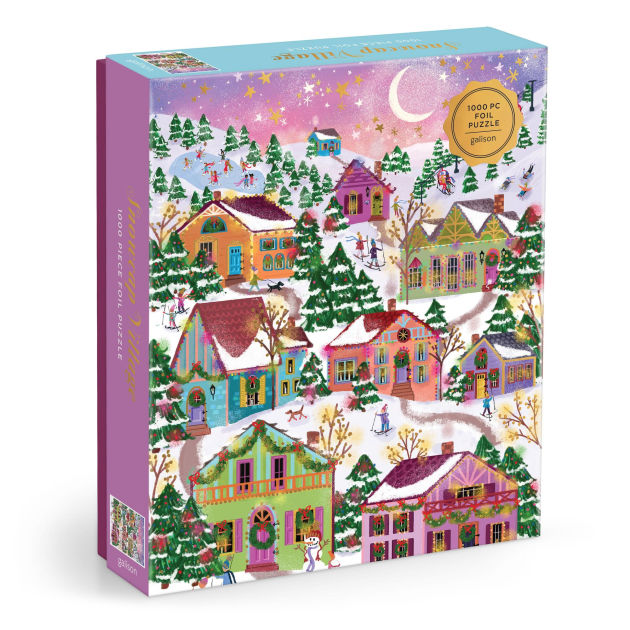 Joy Laforme Snowcap Village 1000 Piece Foil Puzzle by Galison