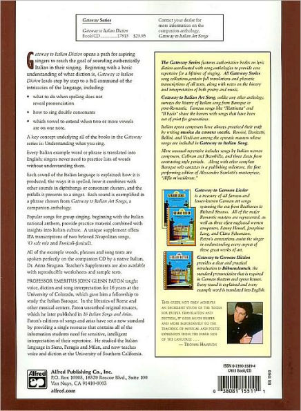 Gateway to Italian Diction: A Guide for Singers, Book & CD