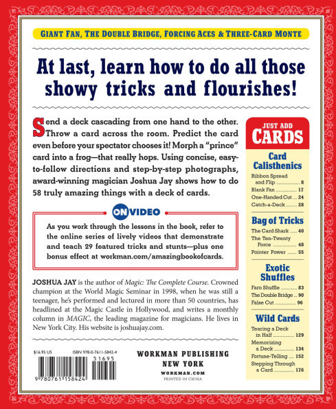Joshua Jay's Amazing Book of Cards: Tricks, Shuffles, Stunts & Hustles Plus Bets You Can't Lose