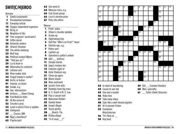 Mensa 10-Minute Crossword Puzzles