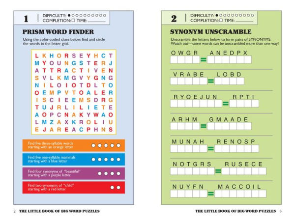 The Little Book of Big Word Puzzles: Over 400 Synonym Scrambles, Crossword Conundrums, Word Searches & Other Brain-Tickling Word Games