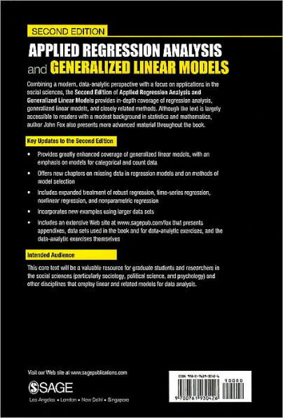 Applied Regression Analysis and Generalized Linear Models / Edition 2