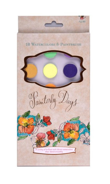 Painterly Days - 18 Watercolors: 18 Watercolors & Paintbrush