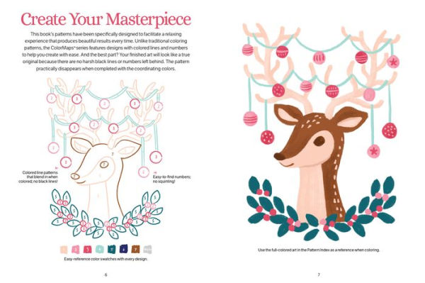 ColorMaps Christmas: Color-Coded Patterns Adult Coloring Book